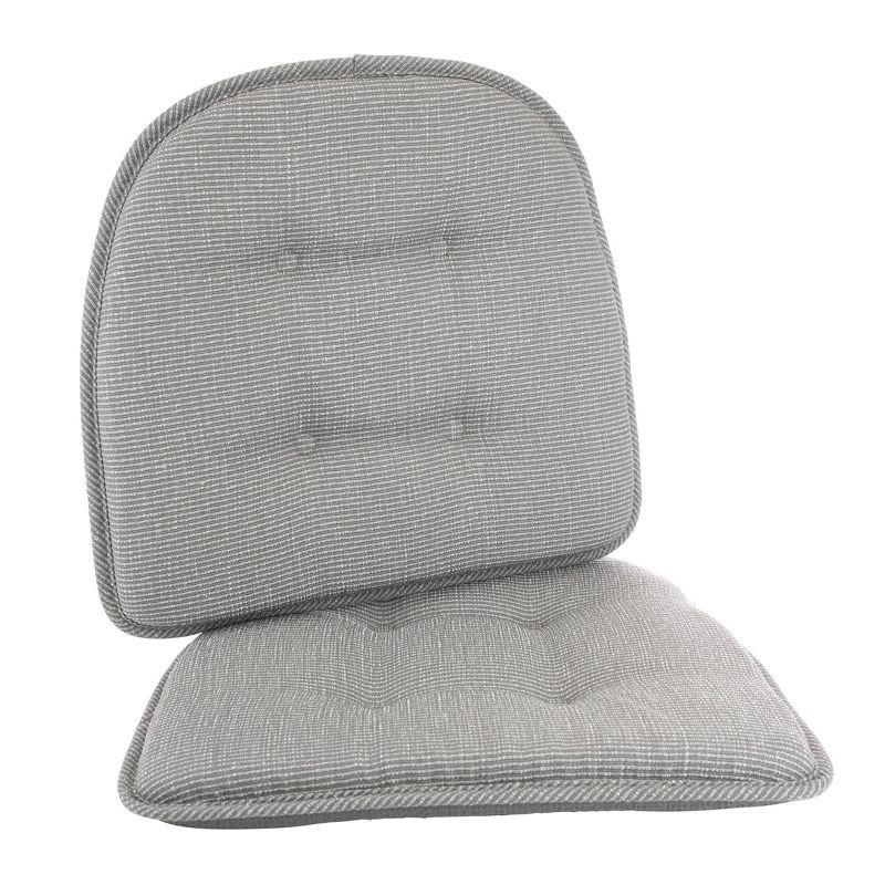 Gripper 2pc 15"x 16" Non Slip Saturn Tufted Chair Cushions Gray: Basket Weave, Polyester & Cotton, Indoor, Solid Pattern