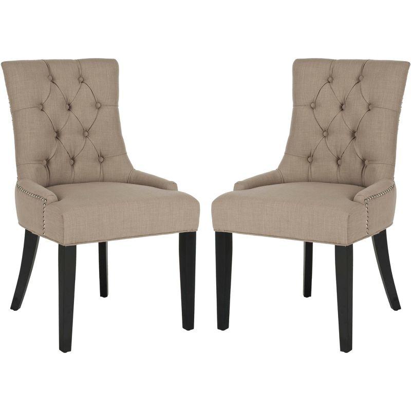 Abby 19''H Tufted Side Chairs (Set of 2) - True Taupe - Safavieh.