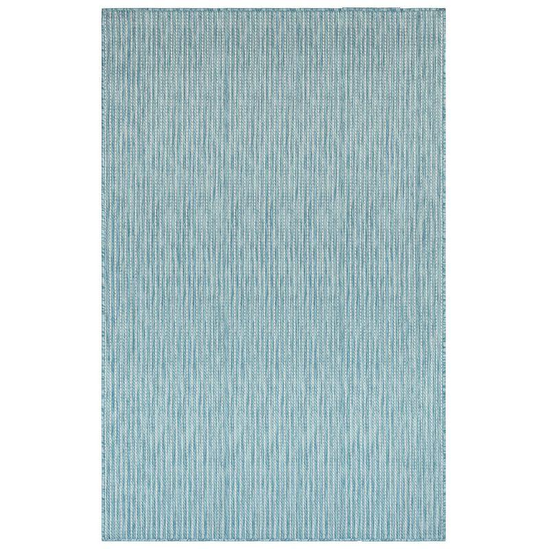 Liora Manne Carmel Texture Stripe Indoor/Outdoor Rug Aqua 3'9" x 5'7"