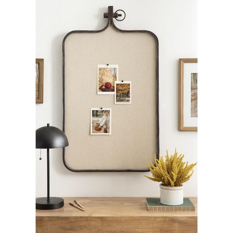 Kate and Laurel Yitro Metal Framed Fabric Pinboard, 20x35, Bronze