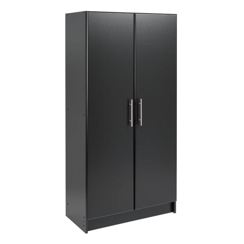 96" Elite with 6 Storage Cabinet Set Black - Prepac: MDF Laminated, 12 Shelves, Garage & Room Organizer