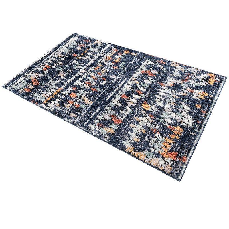 Unique Loom Morocco Collection Area Rug - Atlas (4'  x 6' Rectangle Navy Blue/Black)