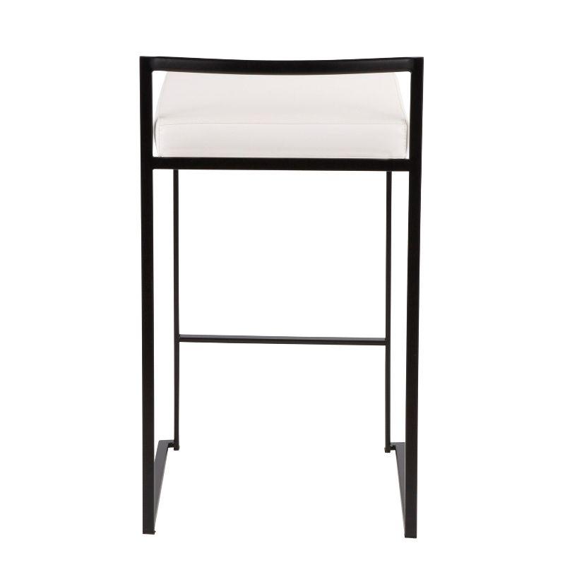 Set of 2 26" Fuji Contemporary Counter Height Barstools White: Padded, Stackable - LumiSource