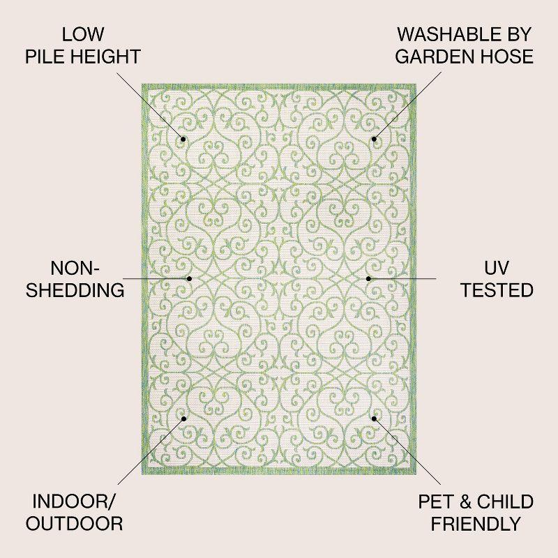 Madrid Vintage Filigree Textured Weave Indoor/Outdoor Area Rug - JONATHAN Y