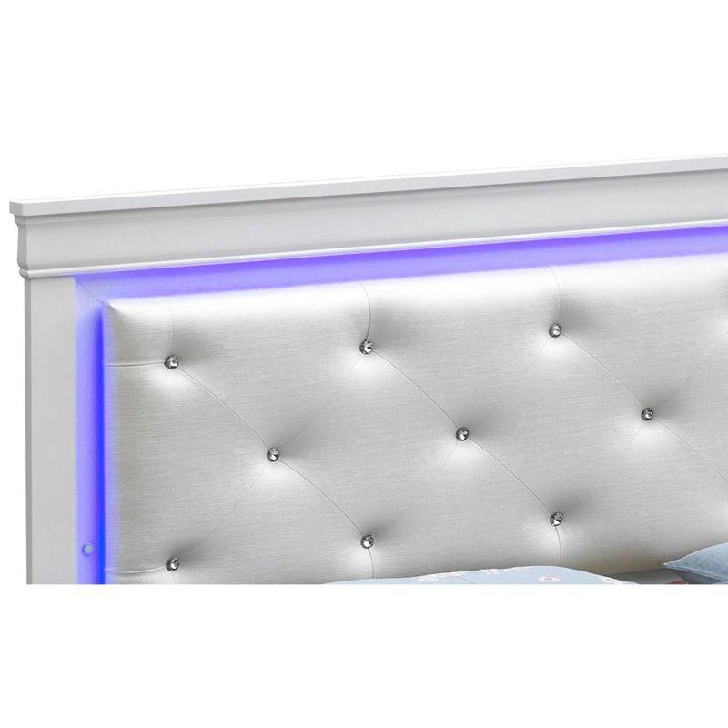 Passion Furniture Lorana Silver Champagne Full Panel Beds