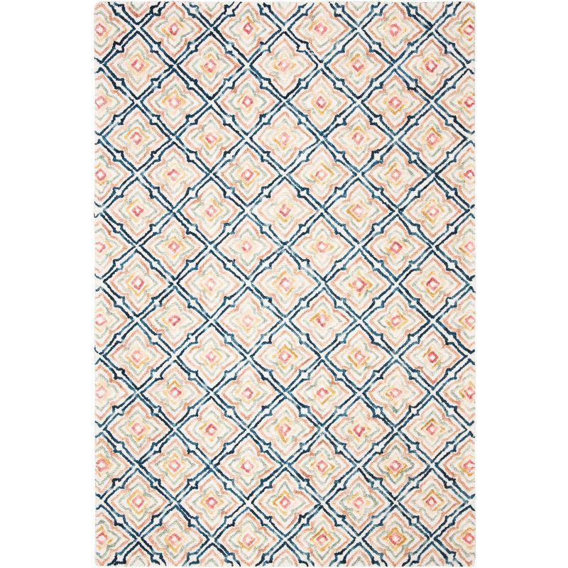 Trace TRC512 Hand Tufted Area Rug - Ivory/Navy - 5'x8' - Safavieh.