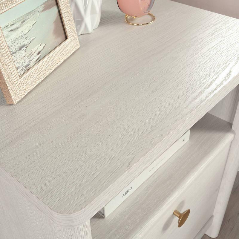 Dover Edge 1 Drawer Nightstand with Shelf Glacier Oak - Sauder: Mid-Century Modern Bedside Table, Laminated Surface, Metal Hardware