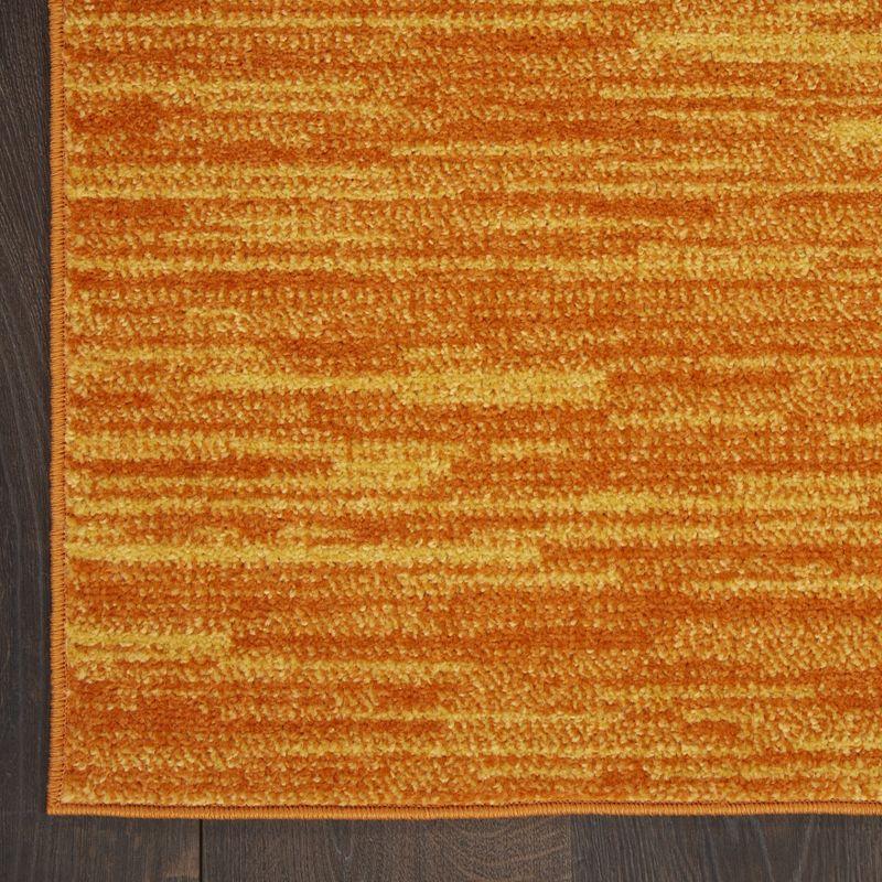 Sunburst Square 5' Easy-Care Outdoor Rug in Vivacious Orange