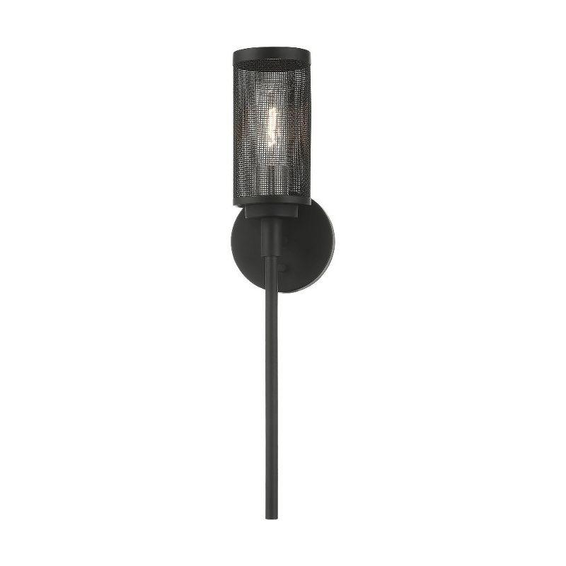 Sleek Mesh Shade Industro Black & Brushed Nickel Sconce