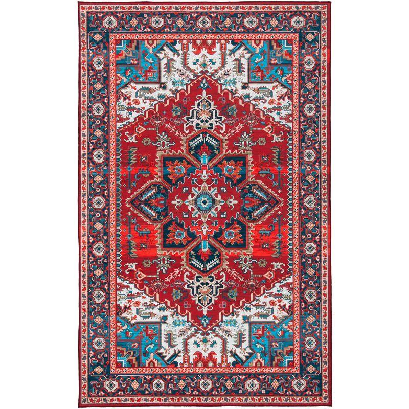 Tucson Vintage Persian TSN101 Power Loomed Machine Washable Skid-Resistant Indoor Area Rug - Red/Blue - 6'x9' - Safavieh