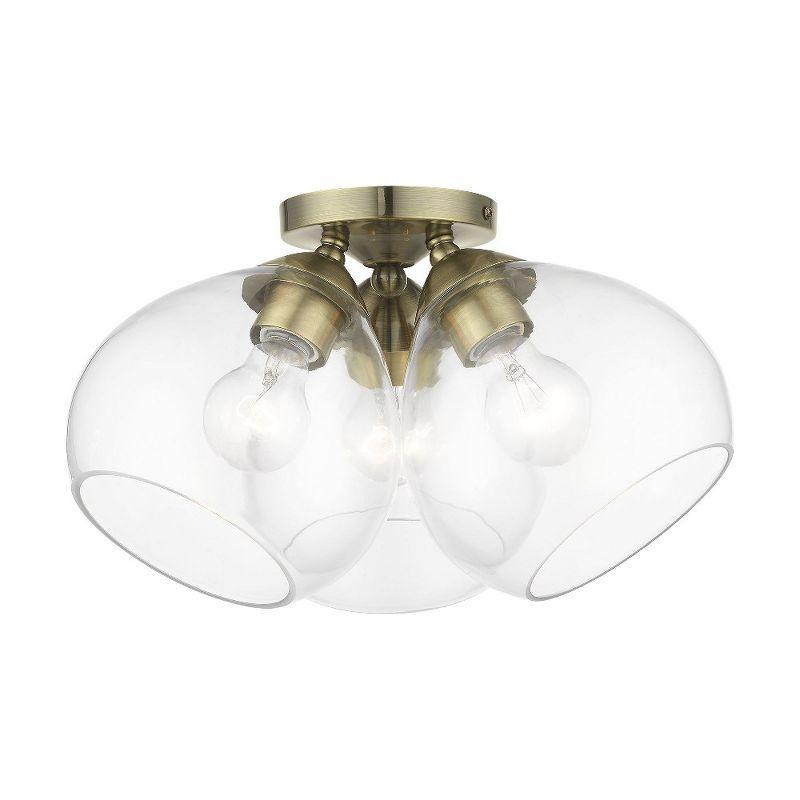 Livex Lighting Catania 3 - Light Semi-Flush Mount in  Antique Brass