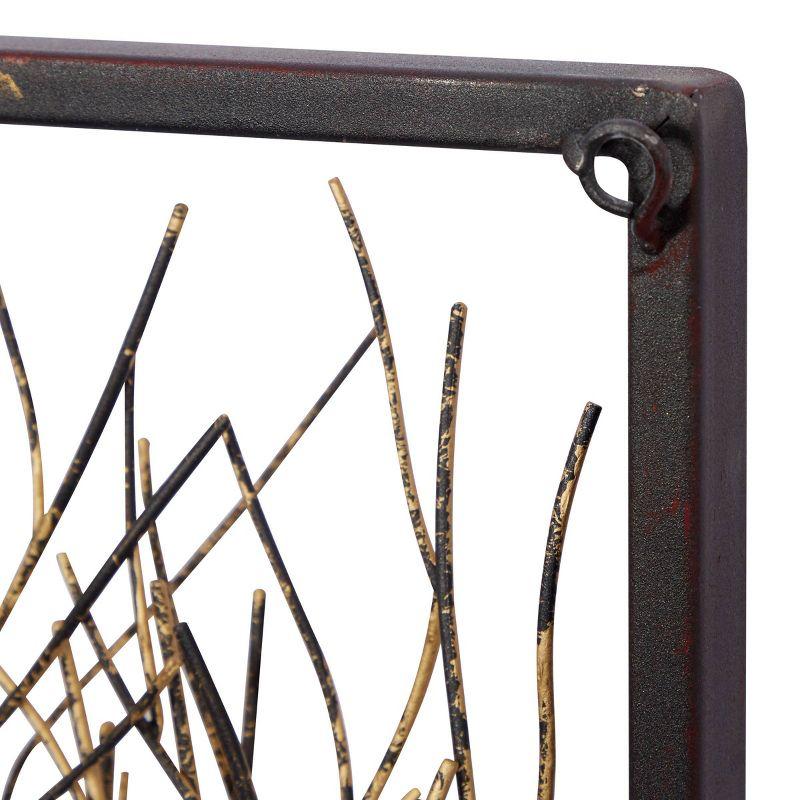 Metal Tree Branch Wall Decor with Black Frame Set of 3 Black - Olivia & May