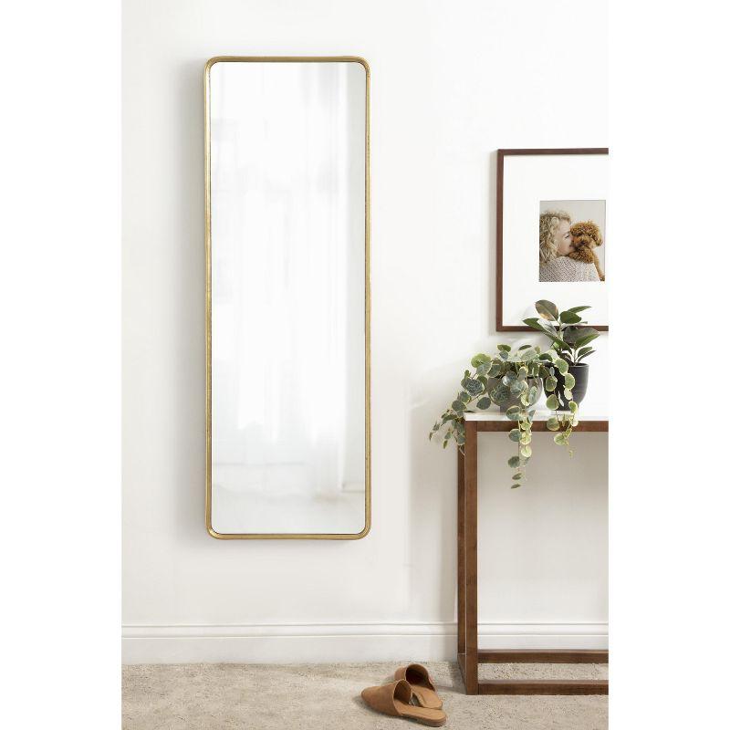 Elegant Gold Full-Length Wood Framed Rectangular Mirror