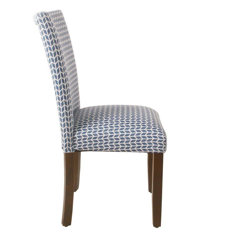 Set of 2 Parson Dining Chair Blue Geometric - HomePop: Cotton Upholstery, Foam Filled, Hardwood Frame