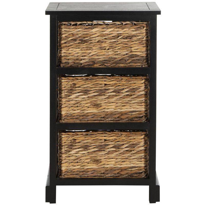 Halle Storage Side Table - AMH5738 - Distressed Black - Safavieh Couture