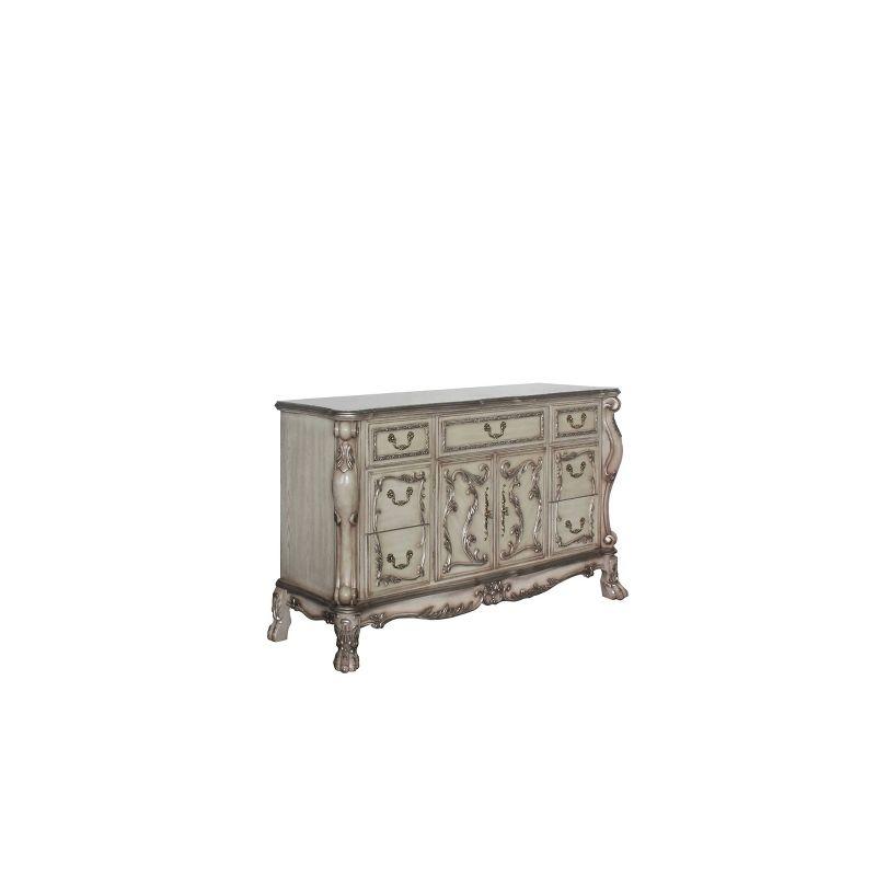 Acme Furniture Dresden Dresser Vintage Bone White Finish: 7-Drawer Bedroom Storage, MDF & Poplar Frame