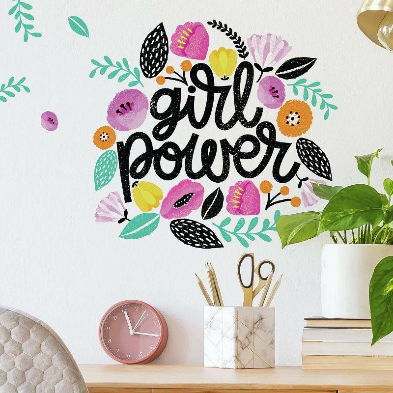 Girl Power Peel and Stick Giant Wall Decal - RoomMates: Vinyl Typography Decor for All Ages, Self-Adhesive