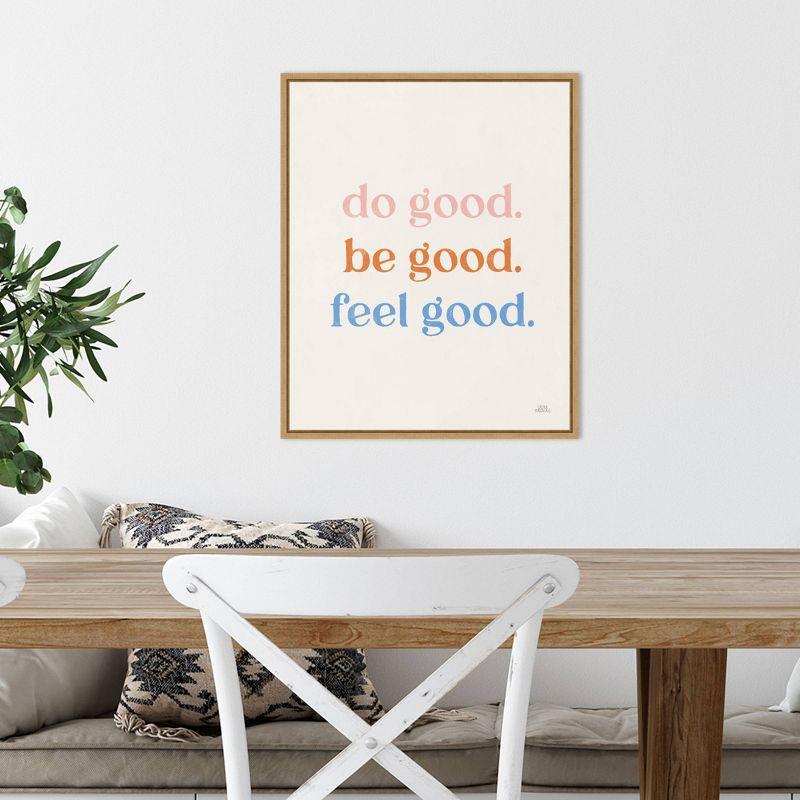 Amanti Art 16"x20" Do Good by Laura Marshall Framed Canvas Wall Art: Inspirational Typography
