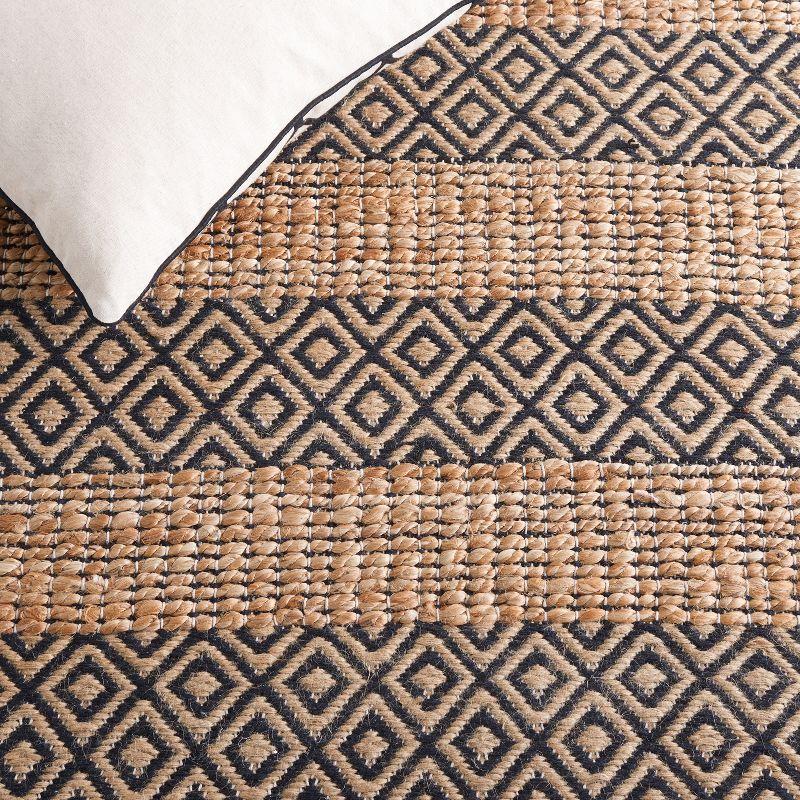 Natural Fiber NFB653 Flat Weave Indoor Area Rug - Black/Natural - 8'x10' - Safavieh