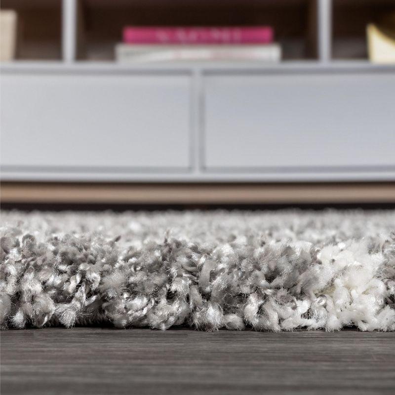 3'x5' Mercer Shag Plush Tassel Moroccan Diamond Area Rug, Grey/Cream - JONATHAN Y