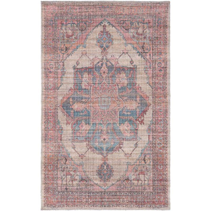 Unique Loom Nostalgia Ella Floral Washable Indoor Flatweave Woven Area Rug