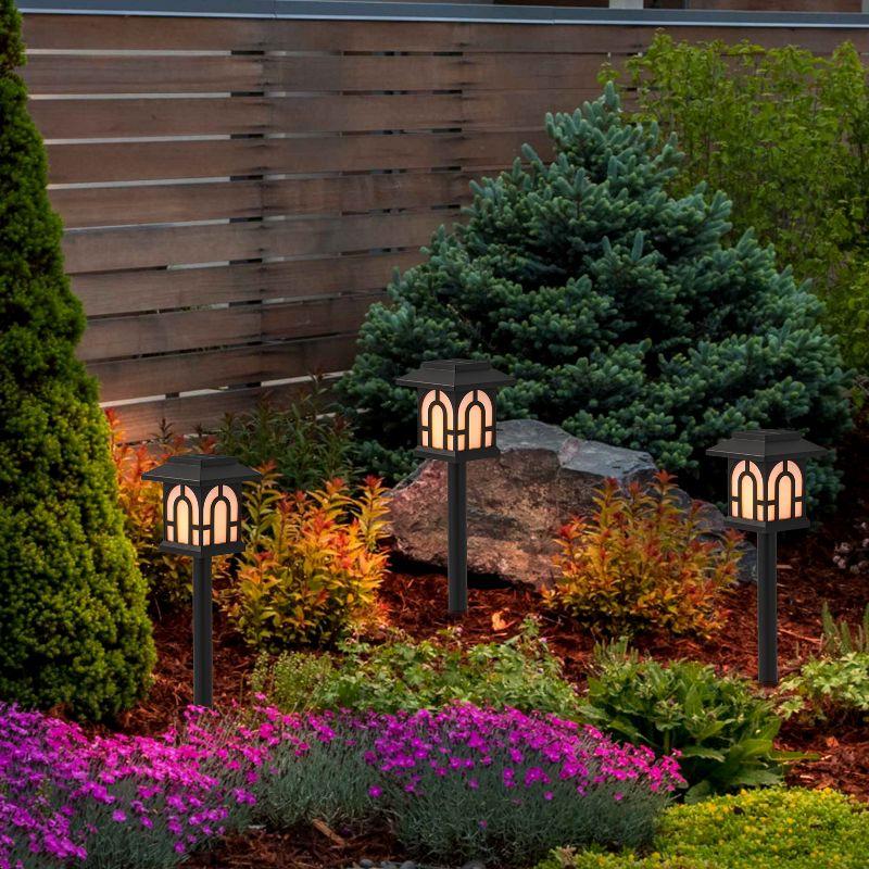 C Cattleya Low-voltage Black Aluminum Led Landscape Path Lights With Frosted Glass Shade(4-pack) (Set of 4)