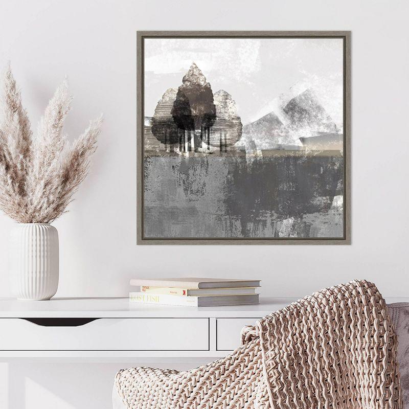 Amanti Art 22"x22" Textured Landscape by Northern Lights Framed Canvas Wall Art Print