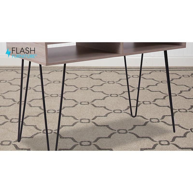 Flash Furniture Franklin Oak Wood Grain Finish Computer Table with Black Metal Legs