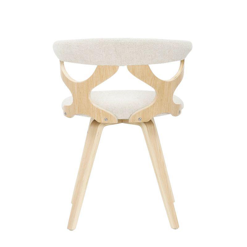 Gardenia Mid-Century Modern Dining Accent Chair with Swivel Wood/Polyester Natural/Cream - LumiSource