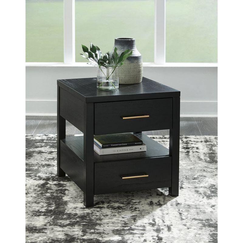 Signature Design by Ashley Winbardi End Table with USB Ports, Black