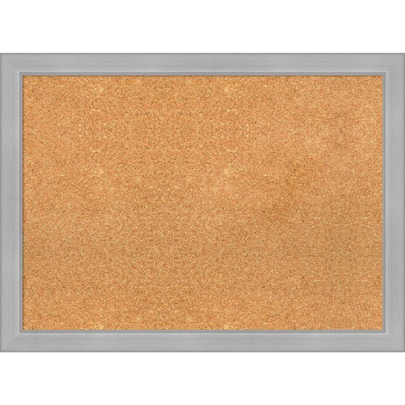 Vista Brushed Nickel Framed Natural Corkboard 31" x 23"