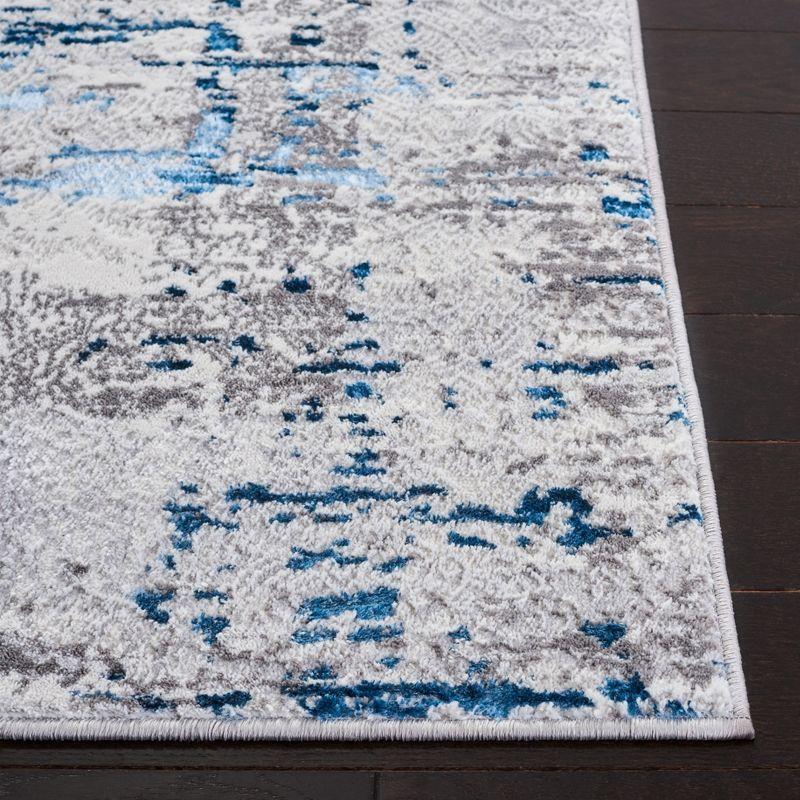 Modern Gray 9' x 12' Hand-Knotted Synthetic Reversible Rug