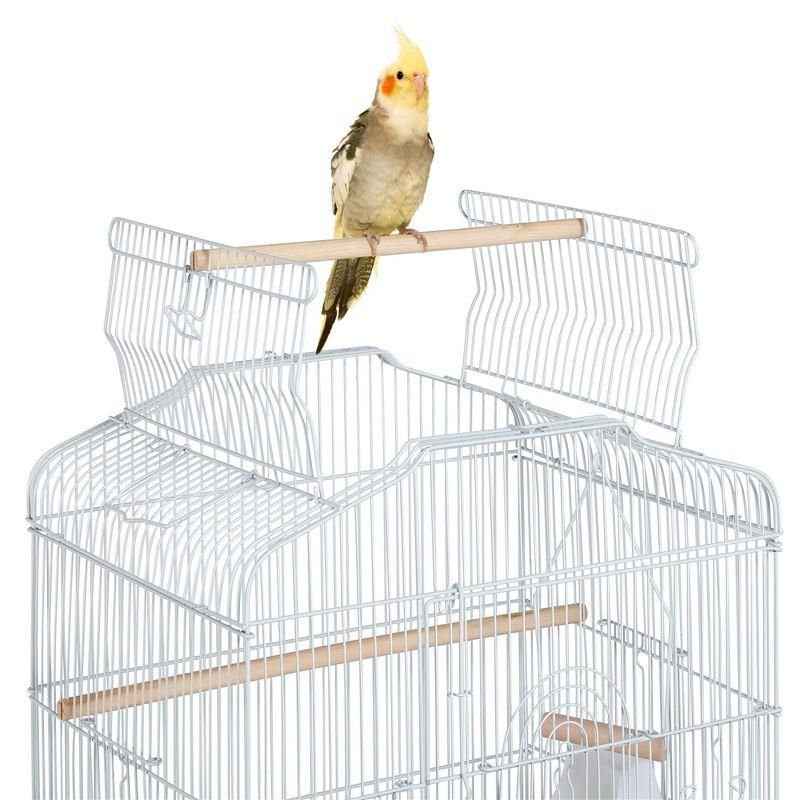 Yaheetech Open Top Metal Bird Cage Large Rolling Parrot Cage With Stand