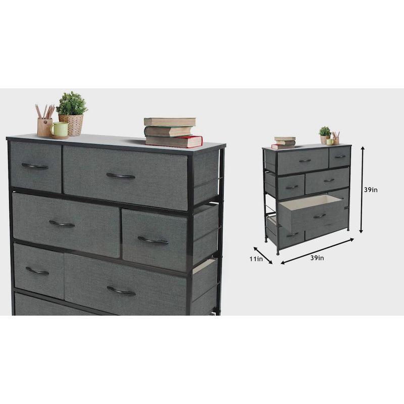 Sorbus Dresser with 9 Drawers - Furniture Storage Chest Tower Unit for Bedroom, Closet, etc - Steel Frame, Wood Top, Fabric Bins