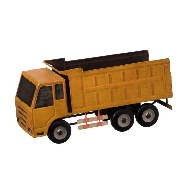 Vintiquewise Decorative Rustic Metal Yellow Single Bottle Truck Wine Holder for Tabletop or Countertop