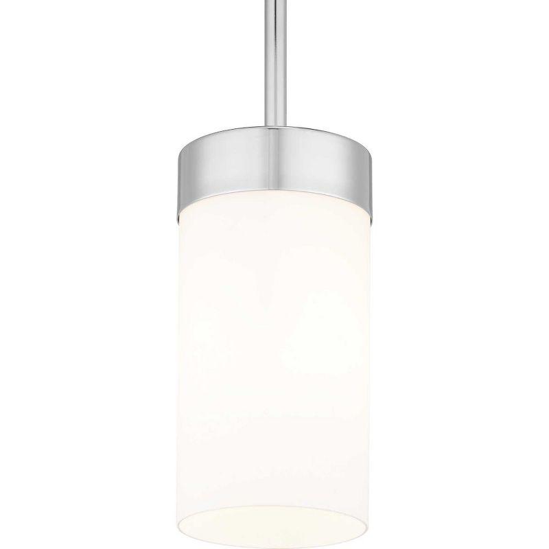 Progress Lighting Elevate 1-Light Mini Pendant, Polished Chrome, Etched White Glass Shade