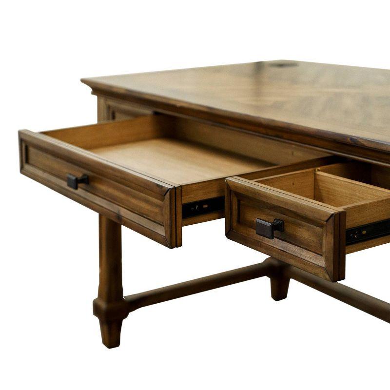 Porter Traditional Wood Writing Desk Brown - Martin Furniture: Elegant Home Office, 54" Width, All-Purpose Drawer