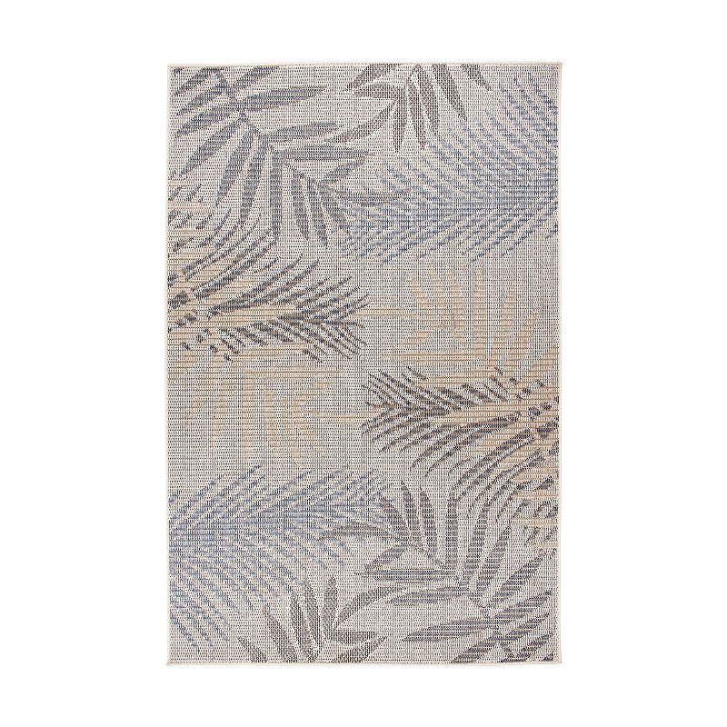 World Rug Gallery Bahama Palm Frond Indoor/Outdoor Area Rug - Cream 7'10" x 10'