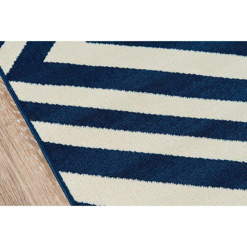 Navy Indoor/Outdoor Geometric Rug