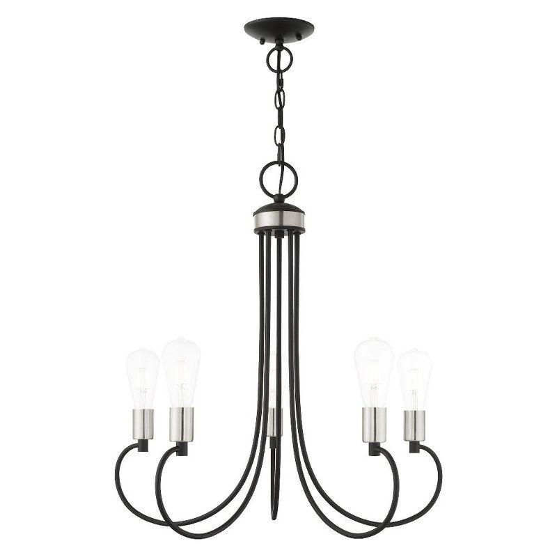 Livex Lighting Bari 5 - Light Chandelier in  Black