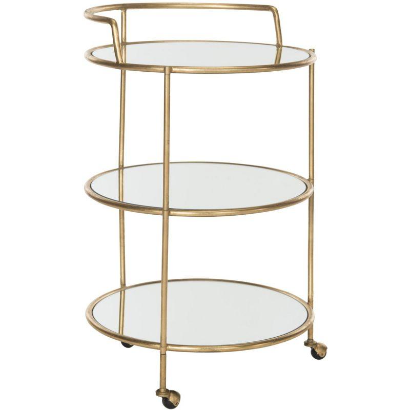 Dulcinea Bar Cart - FOX2554B - Gold/Mirror - Safavieh