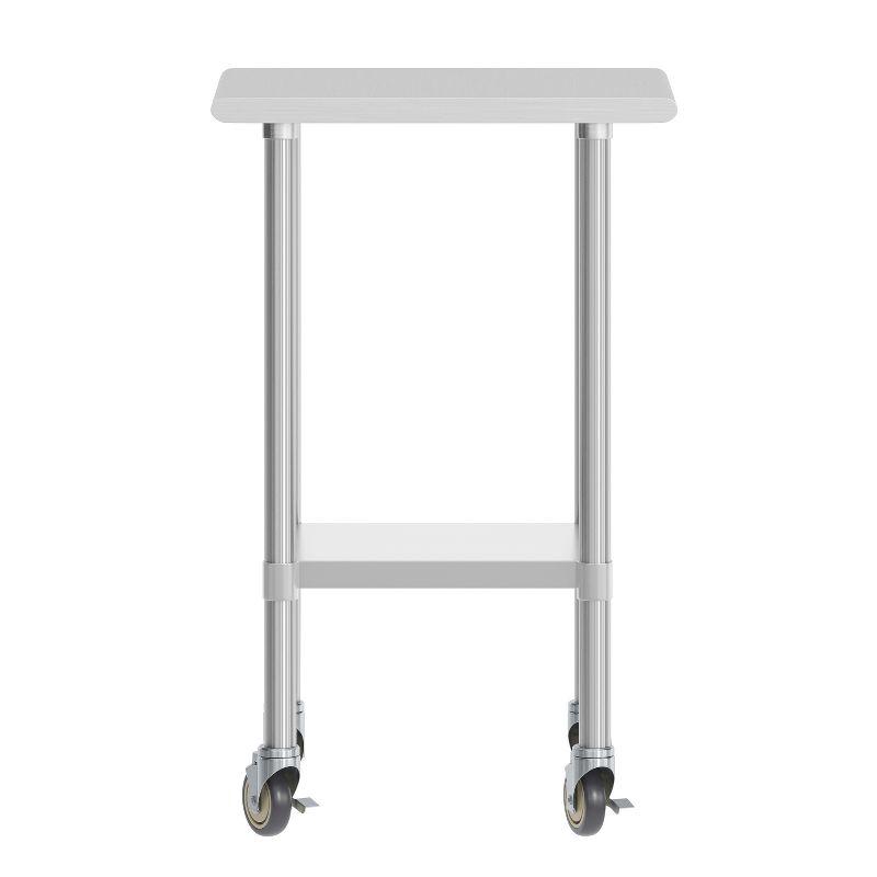 Amgood 24 in. x 18 in. Stainless Steel Table With Wheels