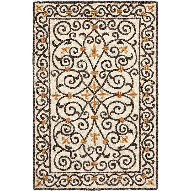 Chelsea HK11 Handmade Area Rug - 3'9"x5'9" - Ivory/Dark Brown - Safavieh