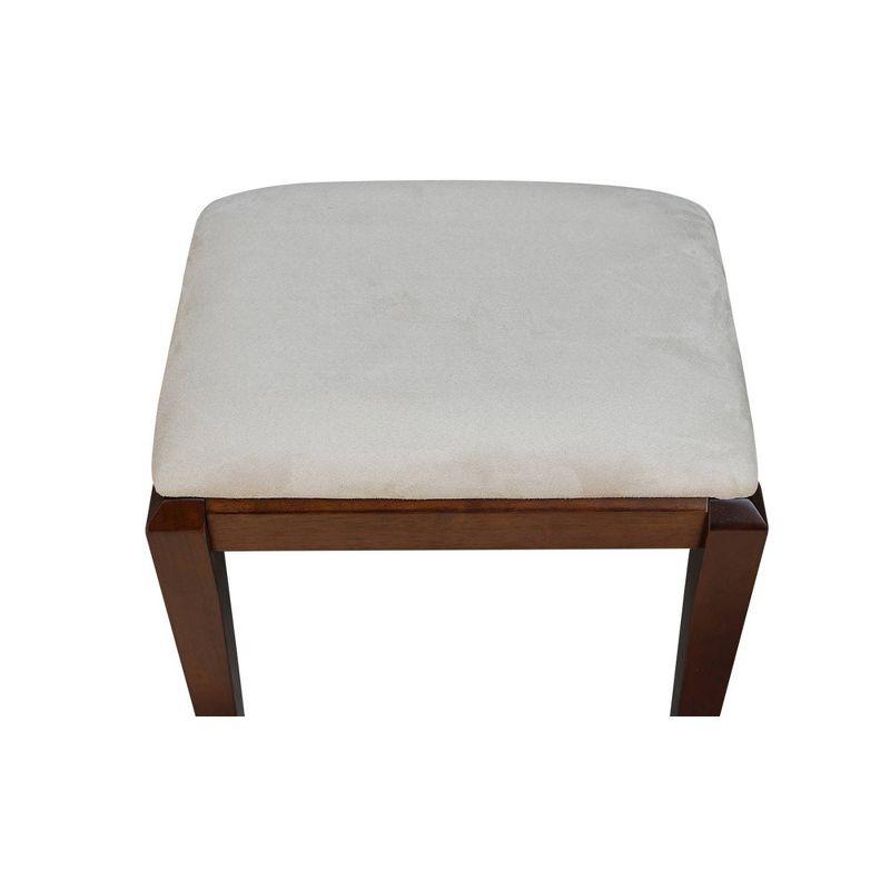 Solid Wood Vanity Bench Brown - International Concepts: Upholstered, Parawood Makeup Seat