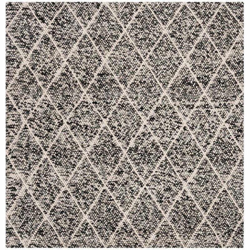 Natura NAT712 Hand Woven Indoor Area Rug - Ivory/Black - 6'x6' - Safavieh.