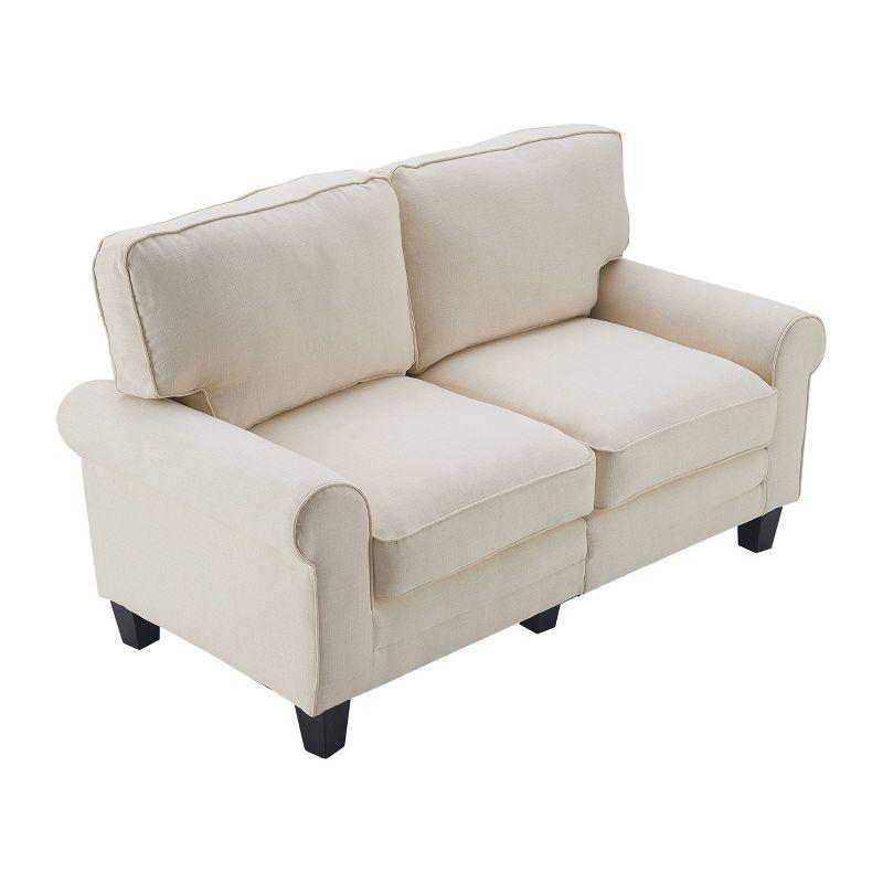 Serta Copenhagen 61" Rolled Arm Sofa, Easy Care Fabric, Soft Pillow Back, Pocket Coil Seat Cushions