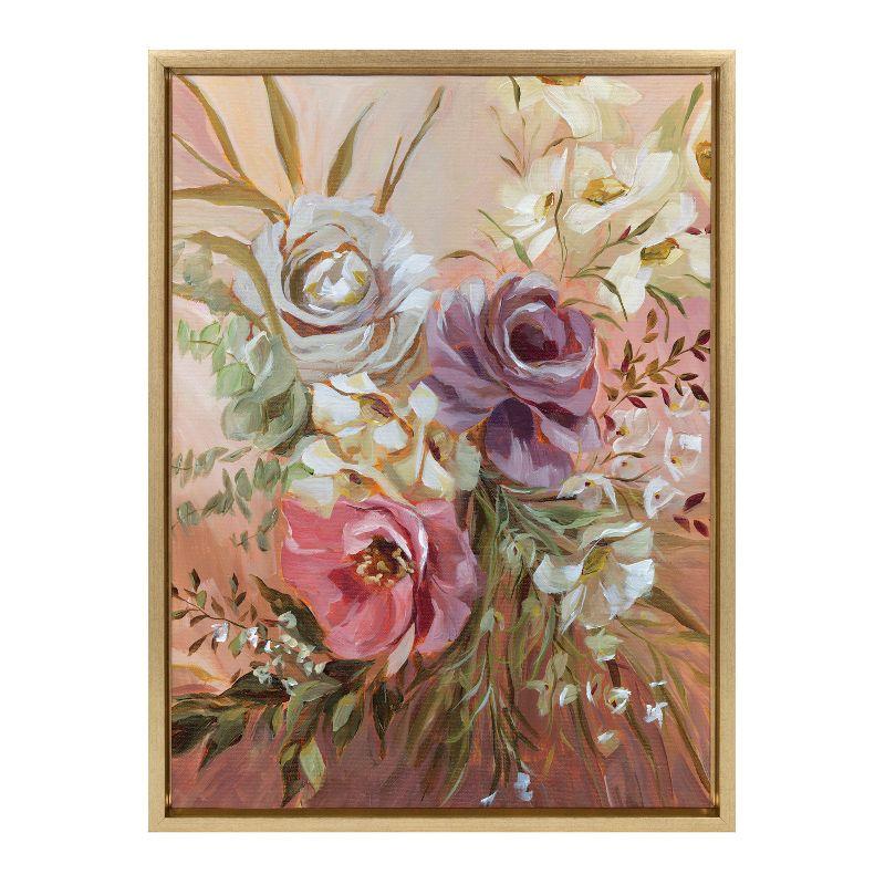 18" x 24" Sylvie Rose Bouquet Framed Canvas by Annie Quigley - Kate & Laurel All Things Decor