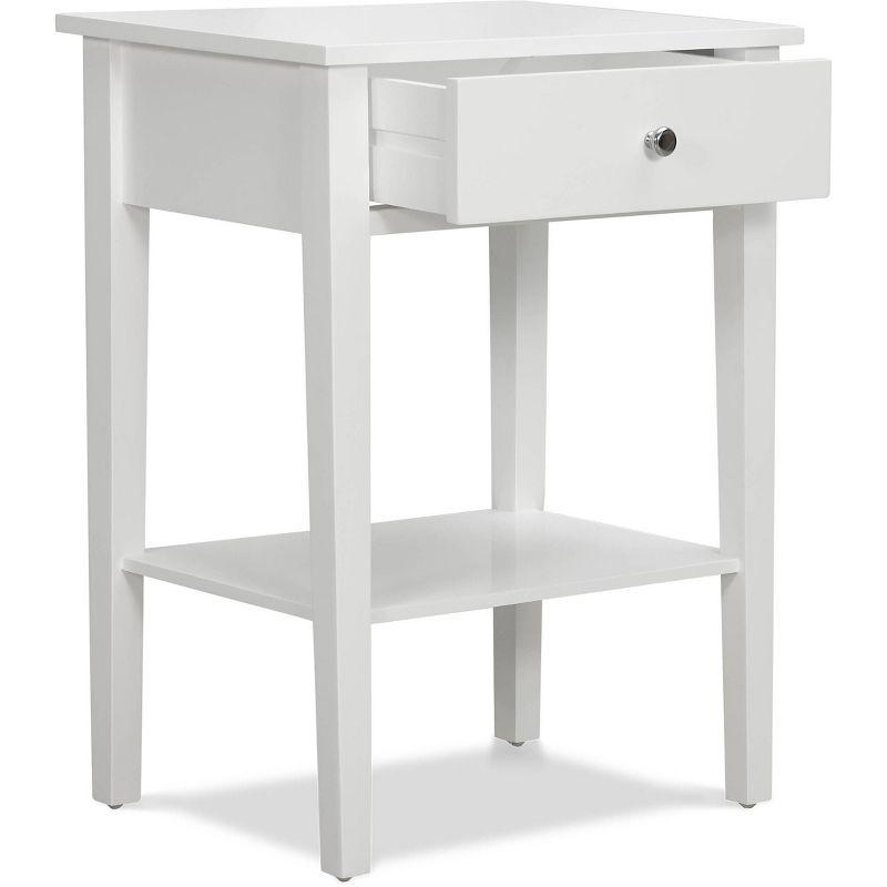 Finch Sloan Side Table White: Modern Accent Table, No Assembly, Pine Top, Wood Legs