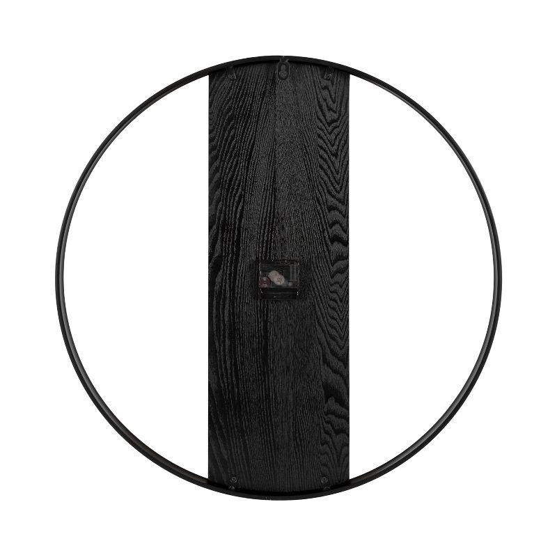 Kate & Laurel All Things Decor 24" Ladd Round Numberless Wall Clock Black