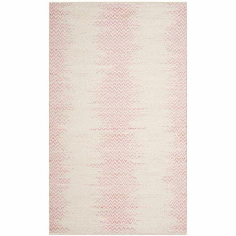 Cotton Kilim KLC121 Hand Woven Area Rug - Light Pink/Ivory - 4'x6' - Safavieh